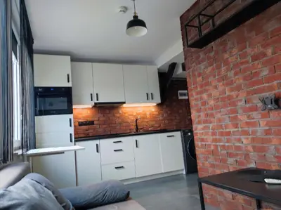 Kuchnia lub aneks kuchenny w obiekcie Ceglany Apartament Kościuszki 133