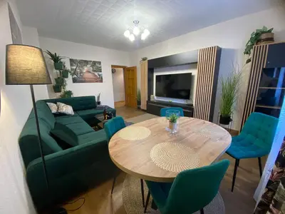 Telewizja i/lub zestaw kina domowego w obiekcie Apartament na Placu Swietego Sebastiana