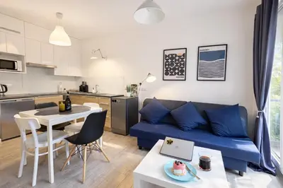 Kuchnia lub aneks kuchenny w obiekcie klimatyzowany Apartament nad Odra - Kurkowa 14 Centrum