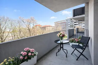 Balkon lub taras w obiekcie klimatyzowany Apartament nad Odra - Kurkowa 14 Centrum