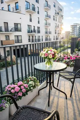 Balkon lub taras w obiekcie klimatyzowany Apartament nad Odra - Kurkowa 14 Centrum