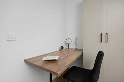 Plan piętra w obiekcie Elegant White Apartment with Terrace & Parking in Wrocław by Noclegi Renters