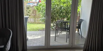 Balkon lub taras w obiekcie Apartament Wenecja z ogródkiem,parking