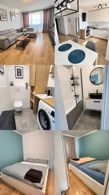 Łóżko lub łóżka w pokoju w obiekcie Apartment by Psie Pole