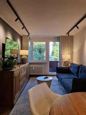 Część wypoczynkowa w obiekcie Studio na Wyspie Pasieka