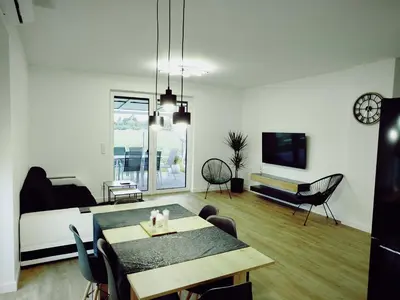 Telewizja i/lub zestaw kina domowego w obiekcie Dom na Rzecznej