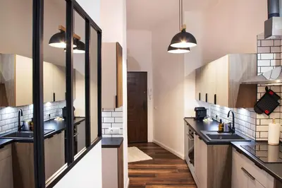 Kuchnia lub aneks kuchenny w obiekcie Cybulskiego 11 - Pokoje - Rooms, 24h self check-in