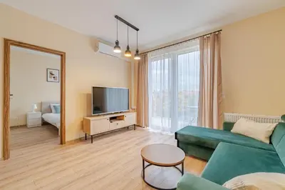 Telewizja i/lub zestaw kina domowego w obiekcie Apartament Odrzańskie Tarasy, Klimatyzacja, PW INVEST HOME