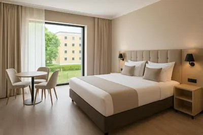 Łóżko lub łóżka w pokoju w obiekcie Aparthotel Opera Wrocław