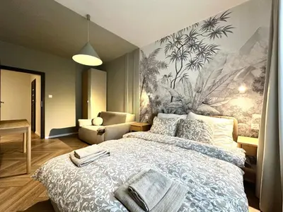 Łóżko lub łóżka w pokoju w obiekcie Kotlarska 39 Apartment - Self Check-In 20h