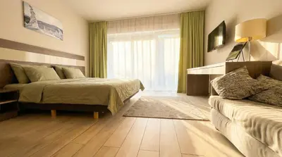 Łóżko lub łóżka w pokoju w obiekcie Apartament Czarna Góra Tignes 8