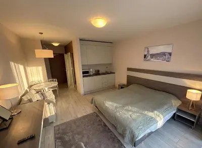 Łóżko lub łóżka w pokoju w obiekcie Apartament Czarna Góra Tignes 8