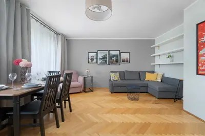 Część wypoczynkowa w obiekcie Modern Apartment in Wrocław with Air Conditioning by Noclegi Renters