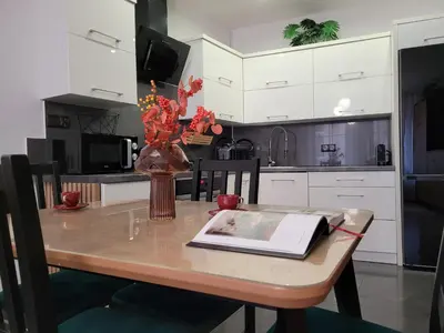 Kuchnia lub aneks kuchenny w obiekcie Apartament Czekoladowy Zdrój