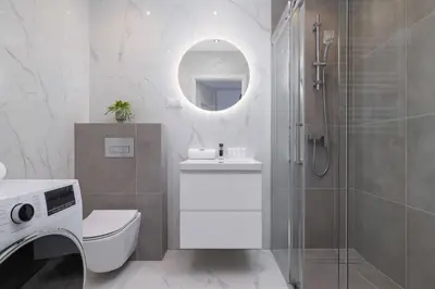 Łazienka w obiekcie Poezji Gliwice Modern&Bright Apartment with Balcony by Noclegi Renters