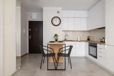 Kuchnia lub aneks kuchenny w obiekcie Poezji Gliwice Modern&Bright Apartment with Balcony by Noclegi Renters