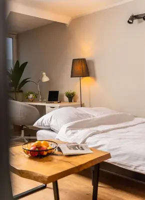 Łóżko lub łóżka w pokoju w obiekcie Market View Apartment Świdnicka 8b ProperUNIT