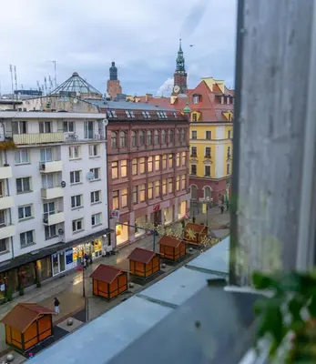 Widok na miasto Wrocław z tego apartamentu