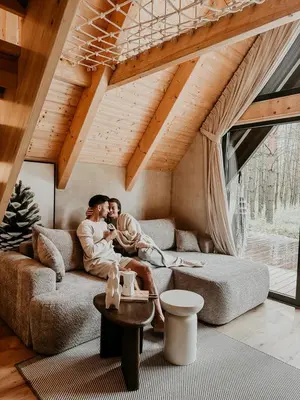 Część wypoczynkowa w obiekcie Leśny Chill House