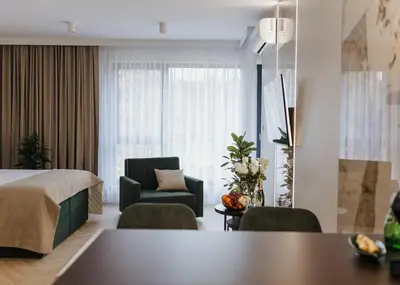 Łóżko lub łóżka w pokoju w obiekcie Polanica Park - Polanica Prestige