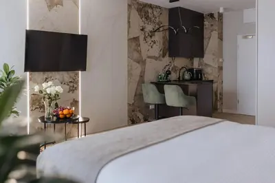 Łóżko lub łóżka w pokoju w obiekcie Polanica Park - Polanica Prestige