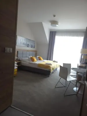 Łóżko lub łóżka w pokoju w obiekcie Czarna Góra Apartament 319