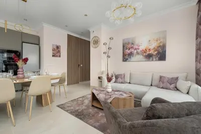 Część wypoczynkowa w obiekcie Exclusive Apartment in Wrocław with 2 Parking Spaces, Desk and Air Conditioned Living Room by Renters Prestige