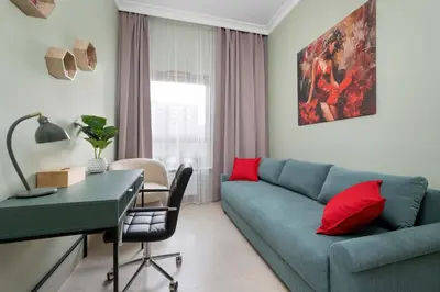 Część wypoczynkowa w obiekcie Exclusive Apartment in Wrocław with 2 Parking Spaces, Desk and Air Conditioned Living Room by Renters Prestige