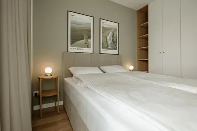 Łóżko lub łóżka w pokoju w obiekcie Premium Apartment Podzamcze - Wałbrzych - Fair Rentals
