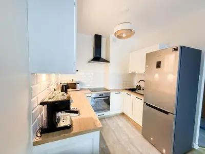 Kuchnia lub aneks kuchenny w obiekcie Apartament Ptasia Góra