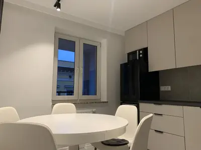 Kuchnia lub aneks kuchenny w obiekcie Klimatyczny apartament w sercu Wrocławia