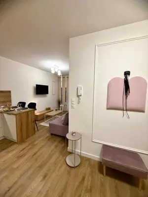 Telewizja i/lub zestaw kina domowego w obiekcie Lawendowy Ogród