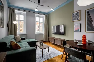 Telewizja i/lub zestaw kina domowego w obiekcie RentPlanet - Apartament Nadodrze