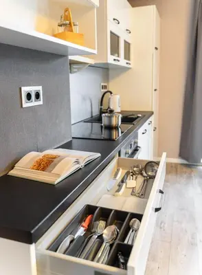 Kuchnia lub aneks kuchenny w obiekcie Kościuszki 83 Comfort Apartment Garage & Balcony ProperUNIT