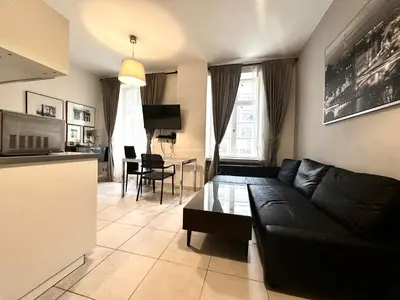 Telewizja i/lub zestaw kina domowego w obiekcie Ratusz 15 Apartment - On Main Square