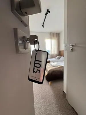 Łóżko lub łóżka w pokoju w obiekcie Pokoje Dębowa Góra