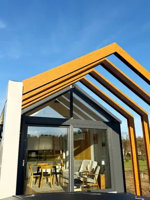 Balkon lub taras w obiekcie Leśna Balia - Domek z balią na wyłączność