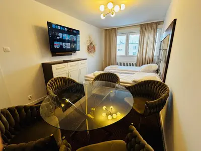 Łóżko lub łóżka w pokoju w obiekcie Apartament KSIĄŻĘCY -3 SYPIALNIE, 3 BEDROOMS - Klimatyzacja