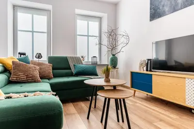 Telewizja i/lub zestaw kina domowego w obiekcie Kłodzki Apartament z Parkingiem - Blisko Centrum