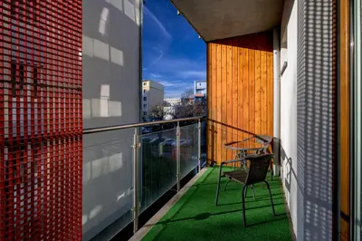 Balkon lub taras w obiekcie RentPlanet - Studio Kościuszki