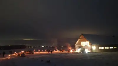 Obiekt Lawendowe Rancho zimą