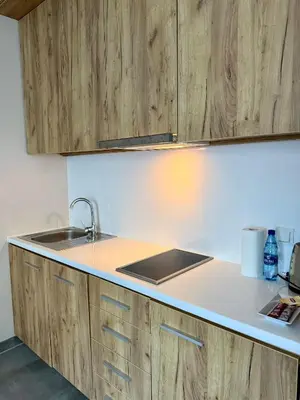 Kuchnia lub aneks kuchenny w obiekcie Aparthotel Apartamenty Czarna Góra 0101