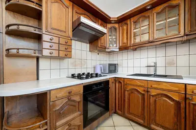 Kuchnia lub aneks kuchenny w obiekcie Bright & Spacious Apartment for 6 People with the River View by Noclegi Reenters