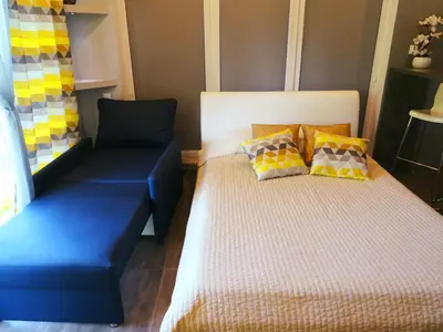 Łóżko lub łóżka w pokoju w obiekcie Na Grobli 123