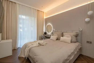 Łóżko lub łóżka w pokoju w obiekcie Luxury Apartment Near Center