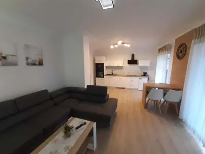 Część wypoczynkowa w obiekcie Apartament w Czarnowąsach 3