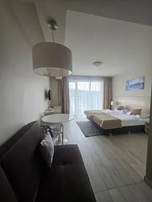 Łóżko lub łóżka w pokoju w obiekcie Czarna Góra Apartament Solden 33