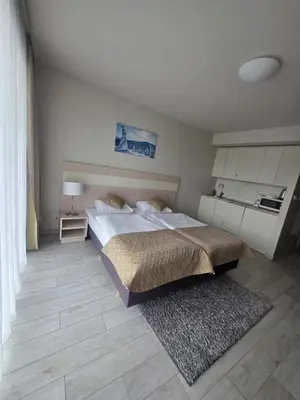 Łóżko lub łóżka w pokoju w obiekcie Czarna Góra Apartament Solden 33