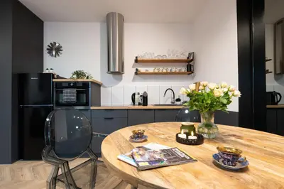 Kuchnia lub aneks kuchenny w obiekcie Apartament Gwiazd