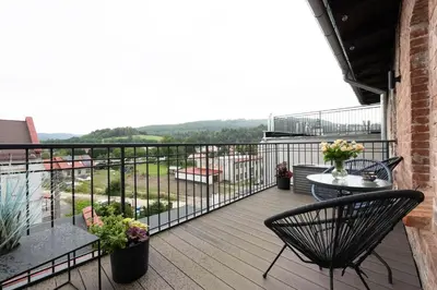 Balkon lub taras w obiekcie Apartament Gwiazd